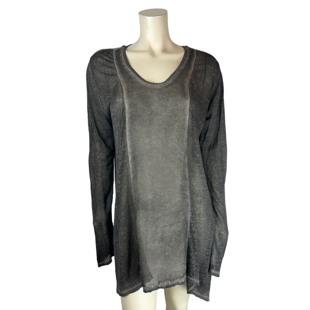 Pete & Greta Johnny Was Linen Tunic Size S Long Sleeve Oversized Lagenlook Sheer